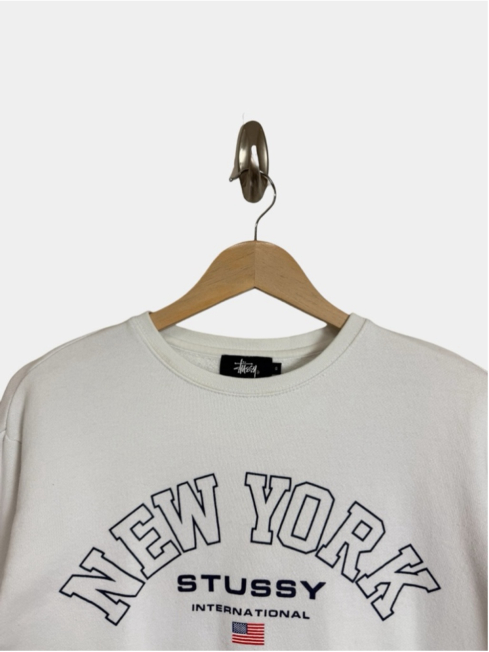 STUSSY New York International Fleeced Crewneck, Casual Streetwear, Sz 6 - Picture 6 of 16